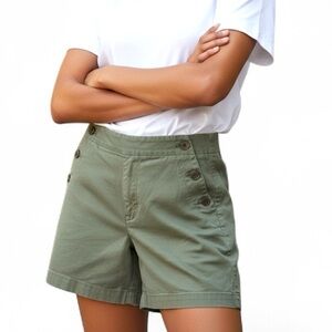 J. Crew Women's Khaki Button-Accent Shorts